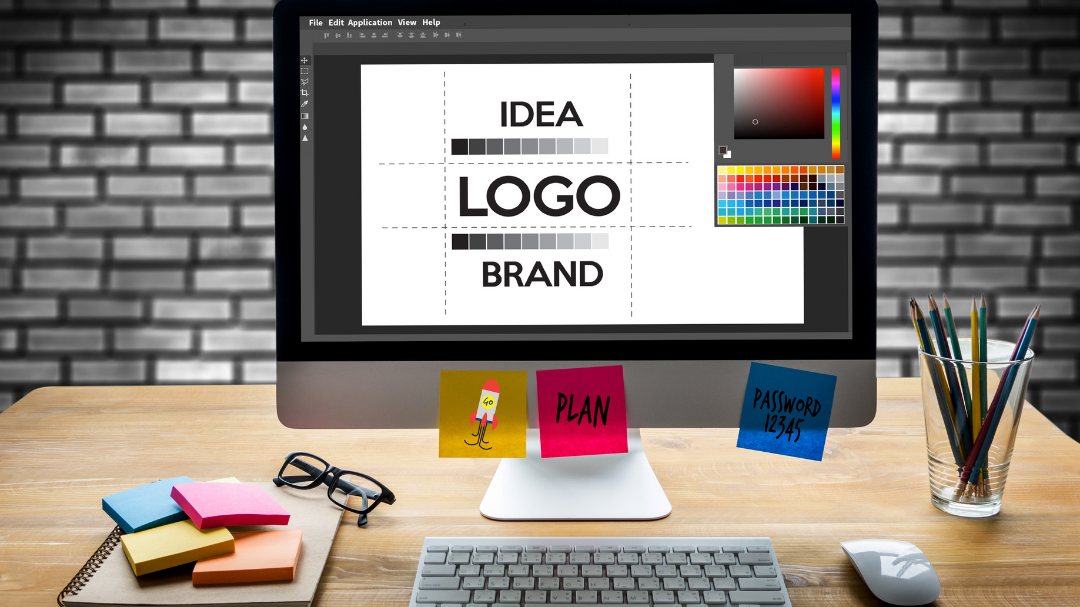 logo design on screen